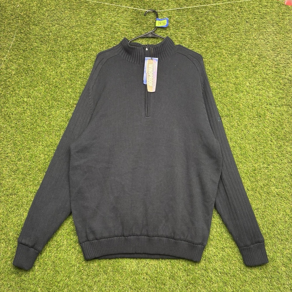 Mizuno Sweater Mens XL Blue WindLite 1/4 Zip Long Sleeve Golf Top Sweater